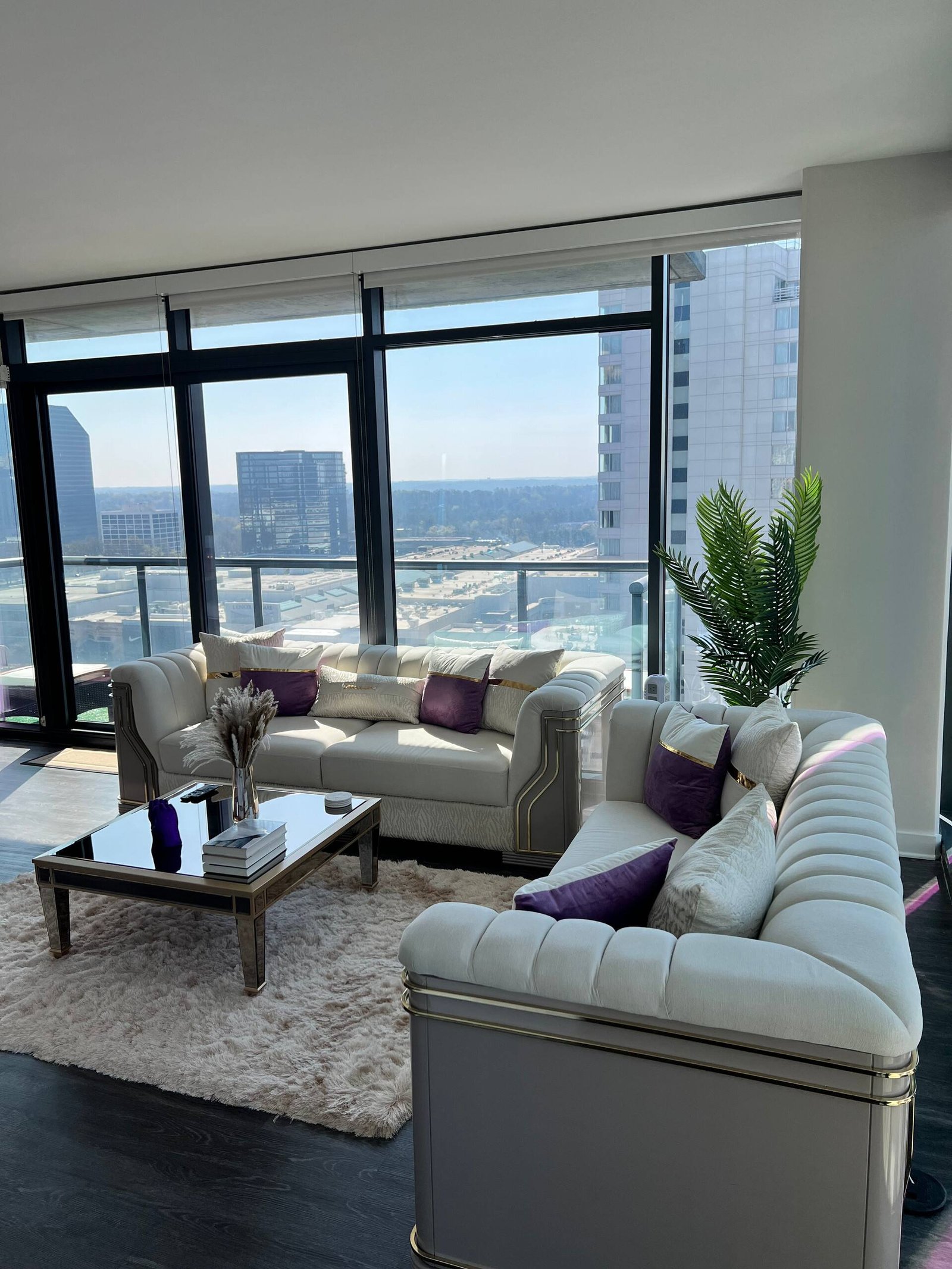 Seating area facing the Buckhead skyline